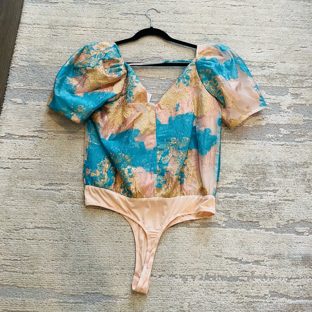 BuddyLove Felicity Puff Sleeve Bodysuit in Petunia
